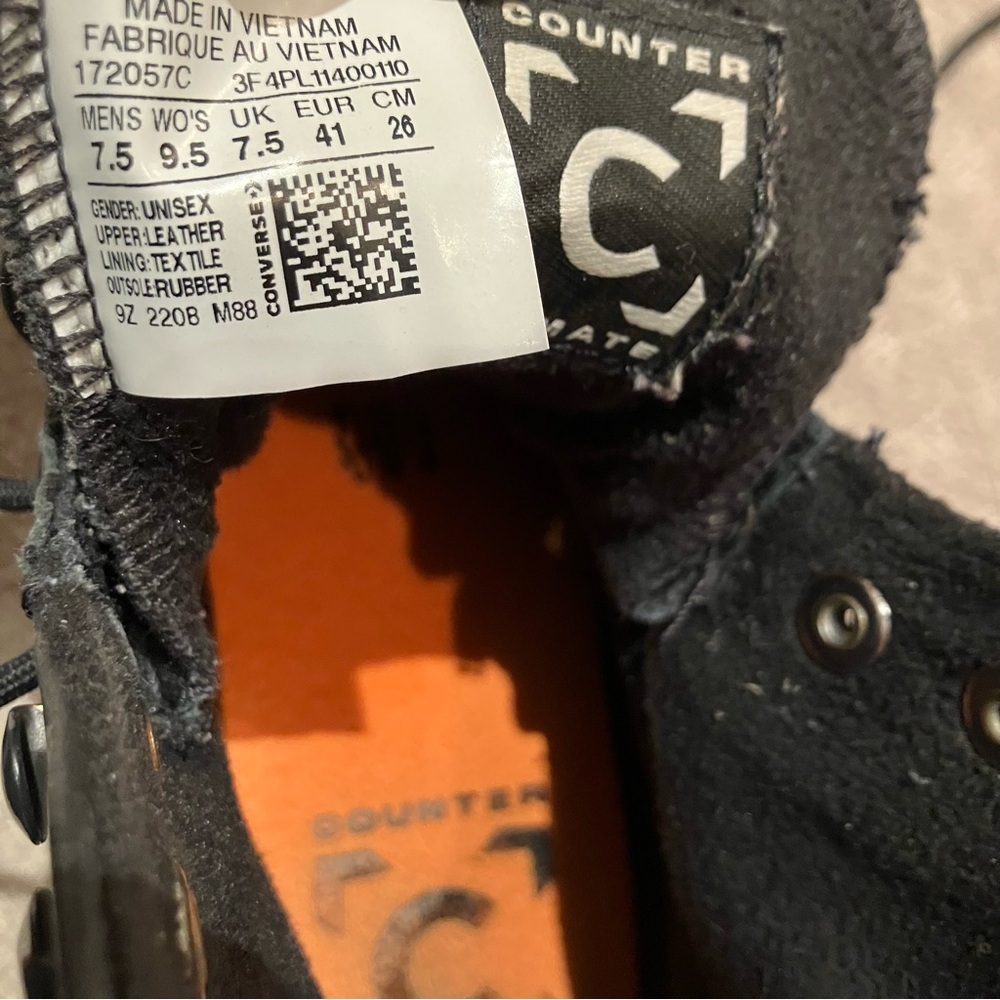 Converse Black and White High-Top Sneakers. Leather. Counter climate - Picture 9 of 9